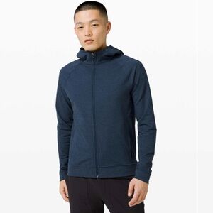 lululemon athletica Men's Deep Blue City Sweat Zip Hoodie Chest & Hand Pockets L